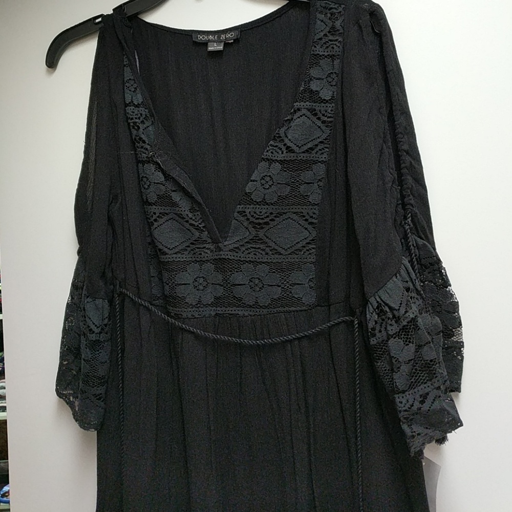Black cold shouldee dress